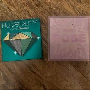 HUDA BEAUTY Emerald Obsessions and Pastels Rose eyeshadow palettes